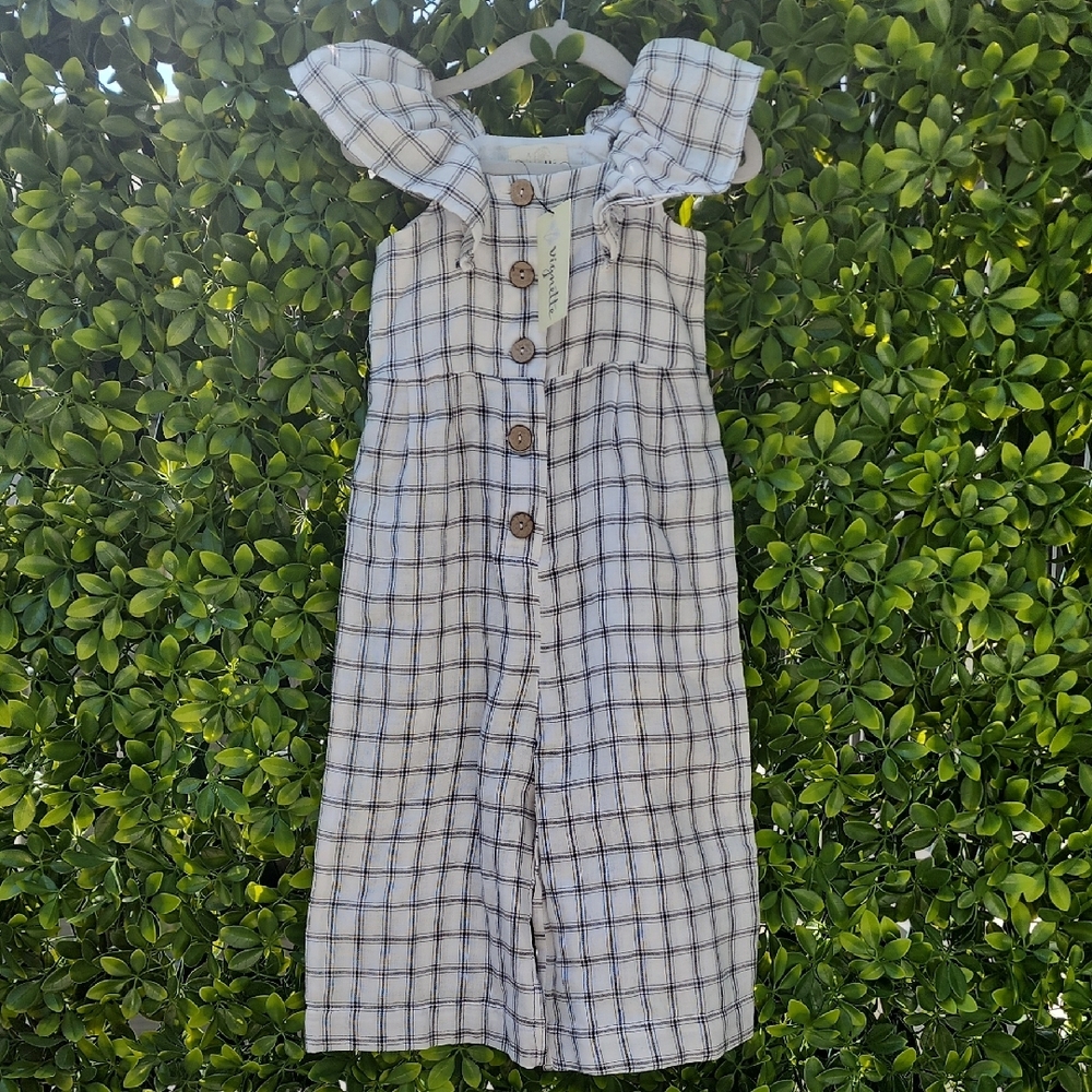 Plaid Sleeveless Dress with Ruffle Straps